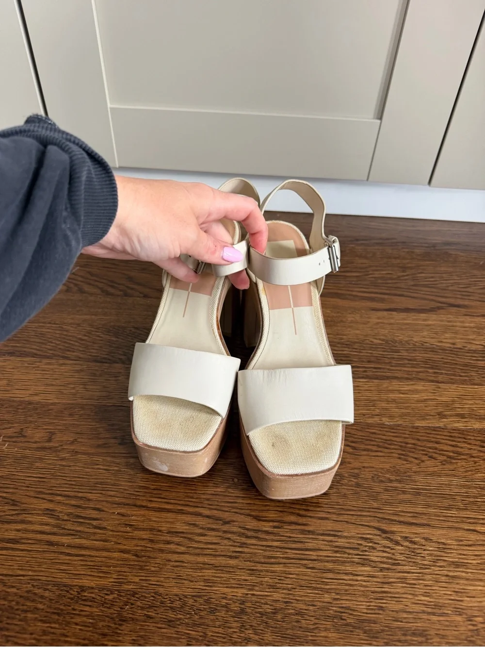 Dolce Vita Cream Platform Block Heel Sandals